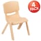 Flash Furniture Natural Plastic Stackable School Chair with 12'' Seat Height, PK4 4-YU-YCX4-001-NAT-GG - alternate 6